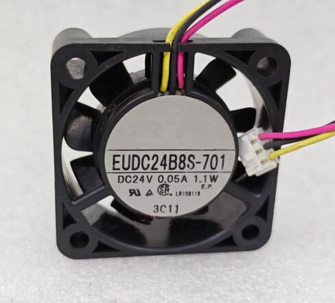 EUDC24B8S-701 DC 24V 0.05A 1.1W 40x40x10mm مروحة تبريد 3 أسلاك in Kuwait