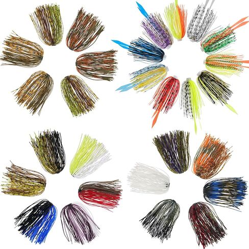 Jig Skirts Spinner Bait Skirt 28 Bundles Replacement DIY Fishing Lure Making Supplies Soft Skirt for Spinnerbaits Bass Fishing Jigs Buzzbait Squid Jigs Fishing Lure Skirts 50 Strands in Kuwait
