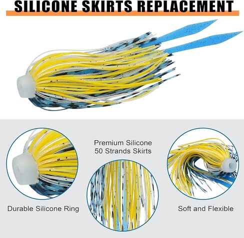 Jig Skirts Spinner Bait Skirt 28 Bundles Replacement DIY Fishing Lure Making Supplies Soft Skirt for Spinnerbaits Bass Fishing Jigs Buzzbait Squid Jigs Fishing Lure Skirts 50 Strands in Kuwait
