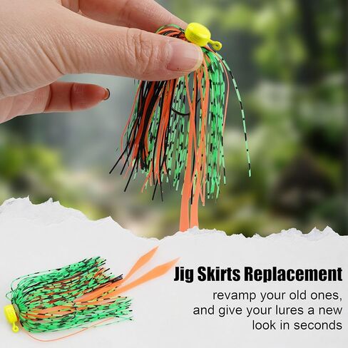 Jig Skirts Spinner Bait Skirt 28 Bundles Replacement DIY Fishing Lure Making Supplies Soft Skirt for Spinnerbaits Bass Fishing Jigs Buzzbait Squid Jigs Fishing Lure Skirts 50 Strands in Kuwait