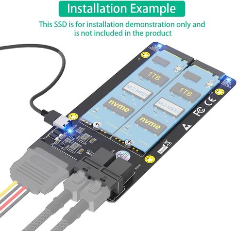 JMT Dual M.2 NVME to Dual SFF-8643 Adapter Card for PCI-E 2230 2242 2260 2280 SSD in Kuwait