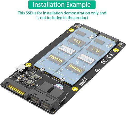 JMT Dual M.2 NVME to Dual SFF-8643 Adapter Card for PCI-E 2230 2242 2260 2280 SSD in Kuwait