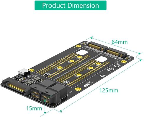 JMT Dual M.2 NVME to Dual SFF-8643 Adapter Card for PCI-E 2230 2242 2260 2280 SSD in Kuwait