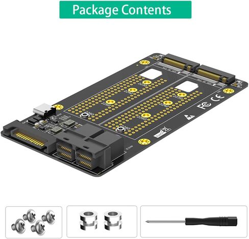 JMT Dual M.2 NVME to Dual SFF-8643 Adapter Card for PCI-E 2230 2242 2260 2280 SSD in Kuwait