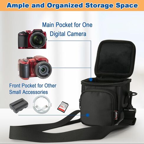 حقيبة حمل الكاميرا متوافقة مع الكاميرات الرقمية KODAK PIXPRO AZ405/AZ425/AZ255/AZ401/AZ421/AZ528، حقيبة تخزين وحقيبة حماية للكاميرا الرقمية مع حزام الكتف (الجراب فقط) in Kuwait