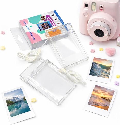 Mini Photo Holder Case for Fujifilm Instax Mini 12/11/90/40/9/8/7/7+/EVO, 3-Inch Instant Film Storage Pouch with Wrist Lanyard in Kuwait