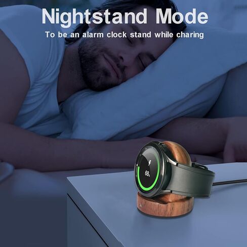 Wood Watch Charger Compatible with Samsung Galaxy Watch 8/7/6/6 Classic/ 5/5 Pro/4/4 Classic/3/Active 2 Charger Stand,Wireless Smart Watch Charger Magnetic for Samsung Watch,Gift for Men Women in Kuwait