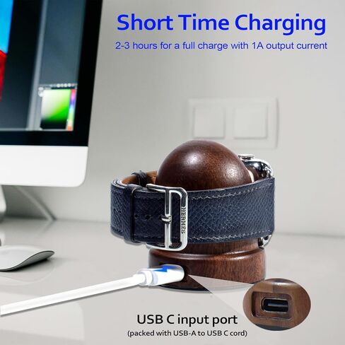 Wood Watch Charger Compatible with Samsung Galaxy Watch 8/7/6/6 Classic/ 5/5 Pro/4/4 Classic/3/Active 2 Charger Stand,Wireless Smart Watch Charger Magnetic for Samsung Watch,Gift for Men Women in Kuwait