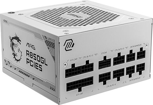 MSI MAG A850 GL PCIE5 WHITE 80PLUS GOLD ATX3.0/PCIE5.0対応 フルモジュラー コンパクトサイズ 850W PC電源ユニット MAG A850GL PCIE5 WHITE PS1368 in Kuwait