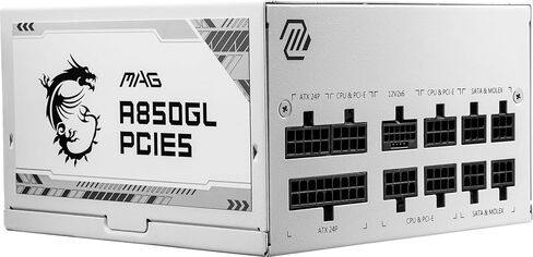 MSI MAG A850 GL PCIE5 WHITE 80PLUS GOLD ATX3.0/PCIE5.0対応 フルモジュラー コンパクトサイズ 850W PC電源ユニット MAG A850GL PCIE5 WHITE PS1368 in Kuwait