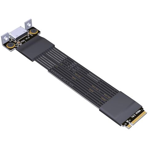 JMT ADT-K49SA-BK PCIe4.0 x4 M.2 NVMe إلى OcuLink SFF-8611/8612 محول كابل تمديد خارجي لبطاقة الرسومات 64 جيجابت في الثانية (K49SA-BK-02,15 سم) in Kuwait
