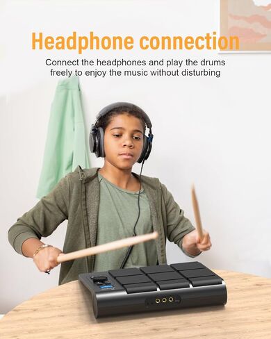 9 Pads Electronic Drum Pad, Electronic Tabletop Drum Set, Portable Digital Drum Kit with Velocity Sensitivity, LED Drum Pad Lights, MIDI Mac & PC Support, Ideal Gift for Beginners in Saudi Arabia