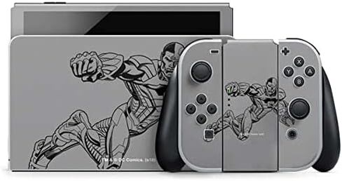 ملصق ألعاب Skinit متوافق مع Nintendo Switch OLED (2021) - تصميم DC Comics Cyborg Comic Pop المرخص رسميًا in Kuwait