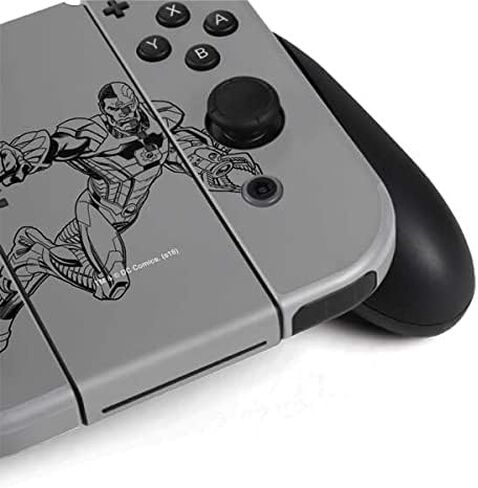 Skinit Decal Gaming Skin Compatible with Nintendo Switch OLED (2021) - Officially Licensed DC Comics Cyborg Comic Pop Design in Saudi Arabia