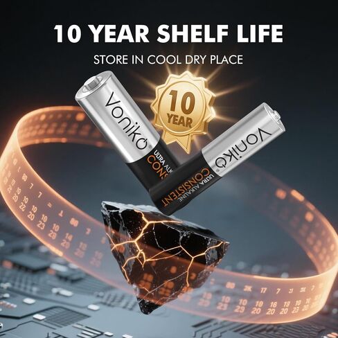 Voniko AA and AAA Batteries 24 Count Combo Pack, 12 Double A and 12 Triple A Batteries, 1.5V Premium Alkaline Battery, 10-Year Shelf Life in Kuwait