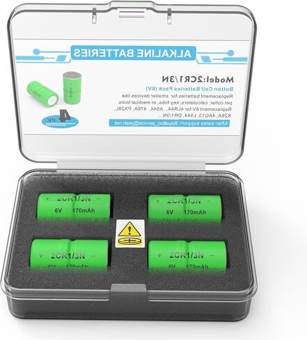 4 بطاريات 2CR1/3N 6V لطوق الكلب | سلسلة ملحومة لتحقيق الاستقرار الشديد | متوافق مع Pet Stop وDog Guard وExtreme PTPIR-003/DG-3000/PCC-100 والمزيد in Kuwait