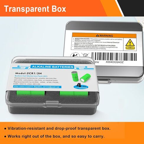 4 بطاريات 2CR1/3N 6V لطوق الكلب | سلسلة ملحومة لتحقيق الاستقرار الشديد | متوافق مع Pet Stop وDog Guard وExtreme PTPIR-003/DG-3000/PCC-100 والمزيد in Kuwait