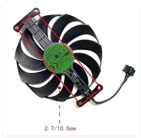 T129215SU CF1010U12D FDC10U12D9-C RTX 3060 RTX 3050gpu RTX 3060 Ti GPU استبدال مروحة ASUS Phoenix ROG Strix RTX 3060 12gb 3050 مروحة تبريد بطاقة الرسومات الهادئة 95 مم 6 دبابيس in Kuwait