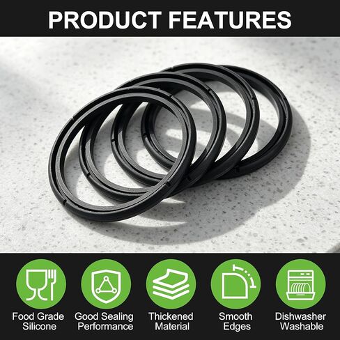 حلقة ختم مطاطية لغطاء Yeti Rambler Chug 18 26 36 46 64 أونصة، حلقة ختم سيليكون لغطاء علوي برغي Yeti، حشية دائرية مطاطية مقاومة للتسرب، أسود 4 قطع in Kuwait