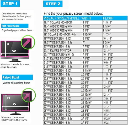 Computer Screen Privacy Shield 24 inches for Widescreen Computer Monitor or Curved Monitor – Date Protection for Desktop Computer Security – Anti-Glare, Anti-Scratch, Blocks 96% UV–16:9 Aspect Ratio in Kuwait
