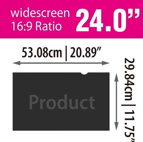 Computer Screen Privacy Shield 24 inches for Widescreen Computer Monitor or Curved Monitor – Date Protection for Desktop Computer Security – Anti-Glare, Anti-Scratch, Blocks 96% UV–16:9 Aspect Ratio in Kuwait