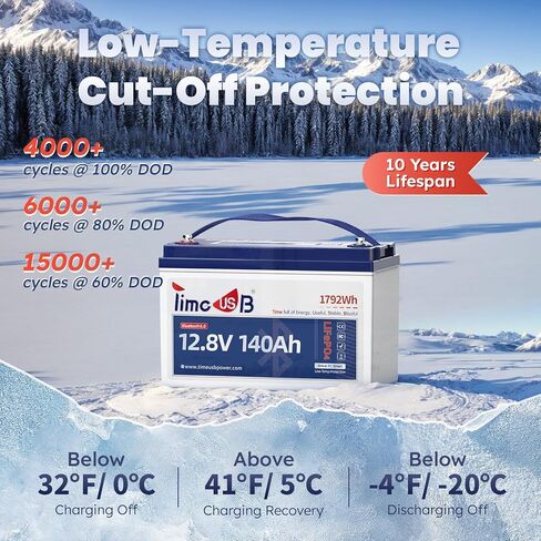 بطارية ليثيوم Timeusb 12V 140Ah LiFePO4 مع حماية منخفضة الحرارة، 5.0 بلوتوث، 150A BMS، 700A تفريغ @1s، المجموعة 31 بطاريات محركات التصيد ذات الدورة العميقة لليخوت والقوارب والمركبات الترفيهية والبحرية (4 عبوات) in Kuwait