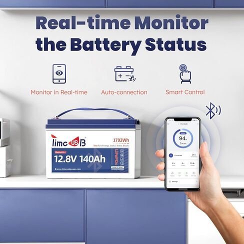 بطارية ليثيوم Timeusb 12V 140Ah LiFePO4 مع حماية منخفضة الحرارة، 5.0 بلوتوث، 150A BMS، 700A تفريغ @1s، المجموعة 31 بطاريات محركات التصيد ذات الدورة العميقة لليخوت والقوارب والمركبات الترفيهية والبحرية (4 عبوات) in Kuwait