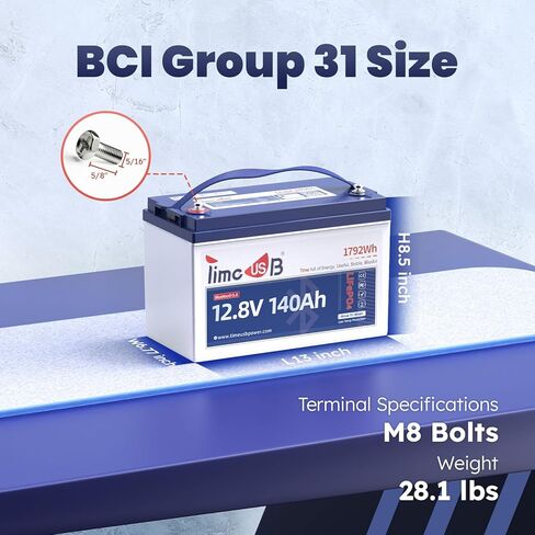 بطارية ليثيوم Timeusb 12V 140Ah LiFePO4 مع حماية منخفضة الحرارة، 5.0 بلوتوث، 150A BMS، 700A تفريغ @1s، المجموعة 31 بطاريات محركات التصيد ذات الدورة العميقة لليخوت والقوارب والمركبات الترفيهية والبحرية (4 عبوات) in Kuwait