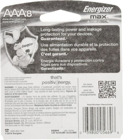 Energizer-Eveready 05669 E92BP-8 AAA Battery in Kuwait
