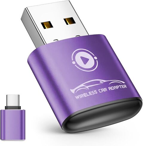 vnilrgle Wireless CarPlay Adapter for Apple iPhone（2026 Upgraded） Mini Design, Converts Factory Wired to Wireless Adapter for CarPlay, Plug and Play, Auto Connect Fast and Stable(Purple) in Kuwait