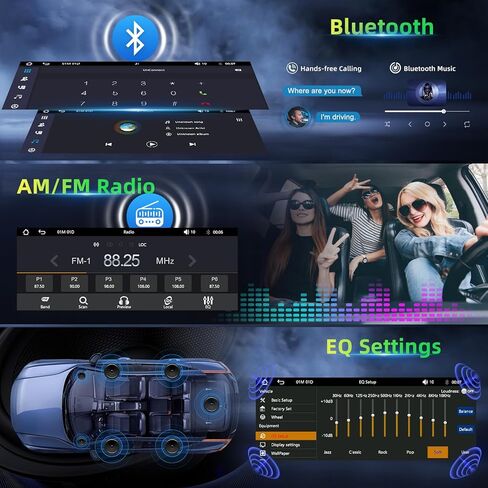 6.86 بوصة راديو لاسلكي بشاشة لمس واحدة Din Apple Carplay Android Auto، ستيريو سيارة أحادي الدين مع بلوتوث، وصلة مرآة، شحن سريع، كاميرا احتياطية، AM/FM، EQ، Type-C in Kuwait