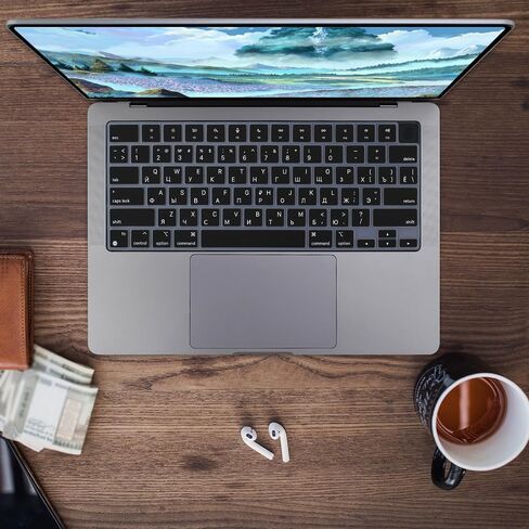 Russian Silicone Keyboard Cover Skin for 2024-2021 MacBook Air & Pro/Max with M3 M2 M1 Chip 15.3" 13.6" 14.2" 16.2 inches A3114 A3113 A2941 A2681 A2992 A2991 A2918 A2779 A2442 Protector Accessories in Kuwait