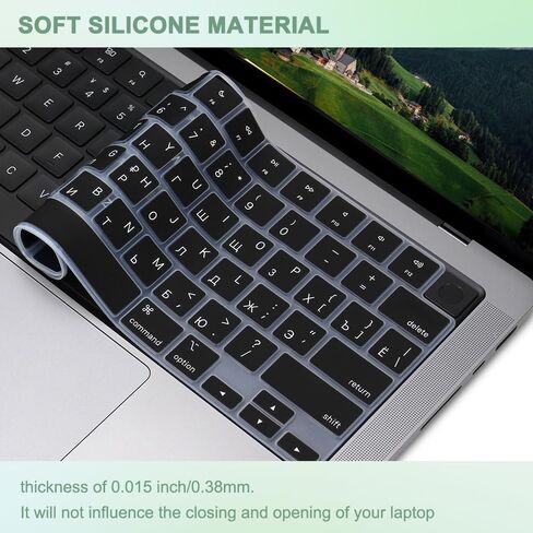 Russian Silicone Keyboard Cover Skin for 2024-2021 MacBook Air & Pro/Max with M3 M2 M1 Chip 15.3" 13.6" 14.2" 16.2 inches A3114 A3113 A2941 A2681 A2992 A2991 A2918 A2779 A2442 Protector Accessories in Kuwait