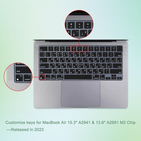 Russian Silicone Keyboard Cover Skin for 2024-2021 MacBook Air & Pro/Max with M3 M2 M1 Chip 15.3" 13.6" 14.2" 16.2 inches A3114 A3113 A2941 A2681 A2992 A2991 A2918 A2779 A2442 Protector Accessories in Kuwait