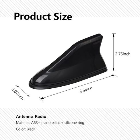 cueclue Pack-1 Shark Fin Antenna Cover for Car, Decorative Top Mounted Dummy Roof Aerial, Vehicle Shark Fin Shape Cover Universal for Most Sedan, SUV, Van (Black) in Kuwait