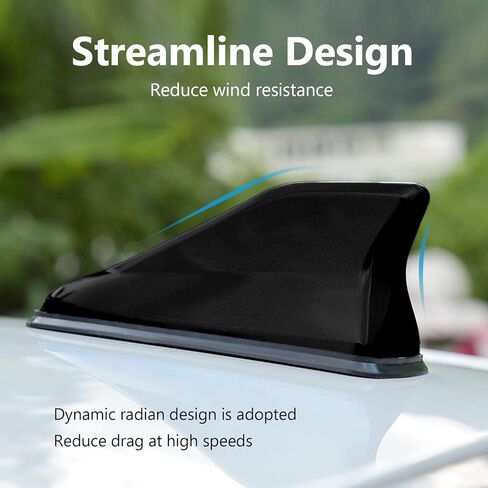 cueclue Pack-1 Shark Fin Antenna Cover for Car, Decorative Top Mounted Dummy Roof Aerial, Vehicle Shark Fin Shape Cover Universal for Most Sedan, SUV, Van (Black) in Kuwait