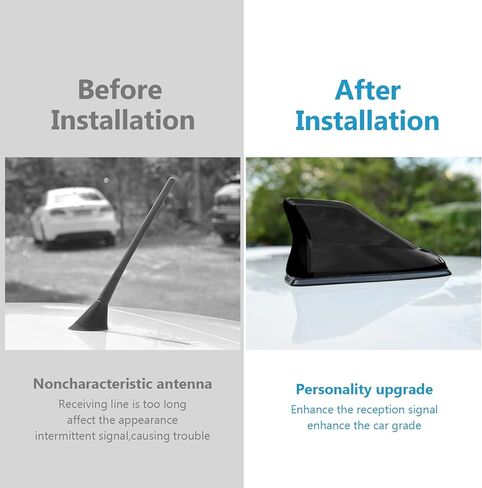 cueclue Pack-1 Shark Fin Antenna Cover for Car, Decorative Top Mounted Dummy Roof Aerial, Vehicle Shark Fin Shape Cover Universal for Most Sedan, SUV, Van (Black) in Kuwait