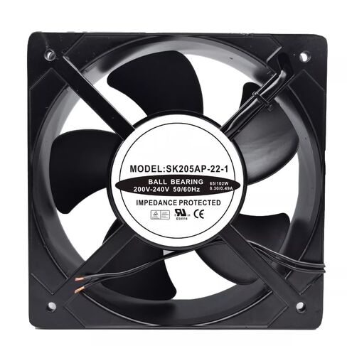 SK205AP-22-1 تيار متردد 200/240 فولت 0.30/0.49 أمبير 65/102 وات 205 × 205 × 72 مم مروحة تبريد بسلكين in Kuwait