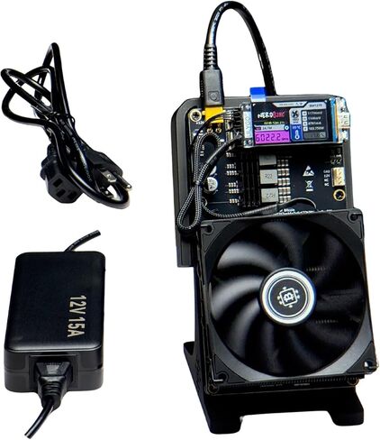 Home Bitcoin Miner NerdQaxe++ 6TH/s 100W with Upgraded BM1370 ASIC Chips Plug and Play with 2.4G WiFi Dual-Fan Quiet Operation for Efficient Crypto Miner Bitcoin Miner for Beginners in Kuwait
