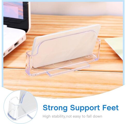 50 Pack Business Card Holder for Desk Acrylic Business Card Holder Display Clear Business Card Stand Business Card Table Holder Desktop Card Holders for Business Cards Organizer for Home and Office in Saudi Arabia