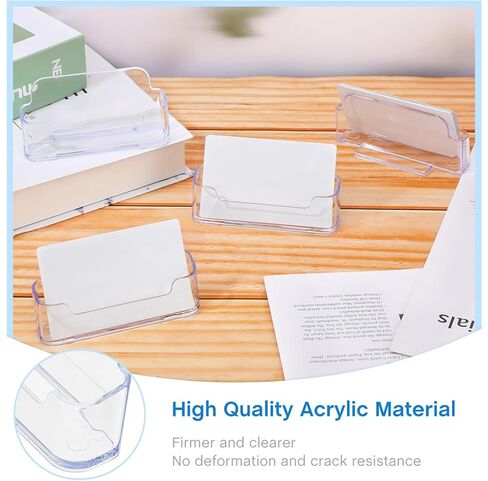 50 Pack Business Card Holder for Desk Acrylic Business Card Holder Display Clear Business Card Stand Business Card Table Holder Desktop Card Holders for Business Cards Organizer for Home and Office in Saudi Arabia