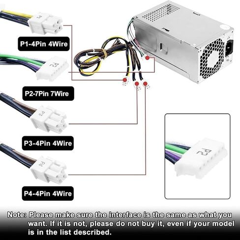 مصدر طاقة قابل للتعديل 250 وات D16-250P1A D16-250P2A L08417-002 لـ HP ProDesk 280/282/480/400/600/800 G3 G4 مع حماية التيار الزائد من الجهد الزائد in Kuwait