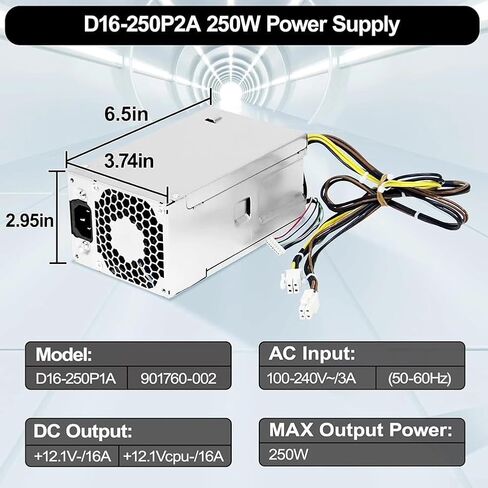 مصدر طاقة قابل للتعديل 250 وات D16-250P1A D16-250P2A L08417-002 لـ HP ProDesk 280/282/480/400/600/800 G3 G4 مع حماية التيار الزائد من الجهد الزائد in Kuwait