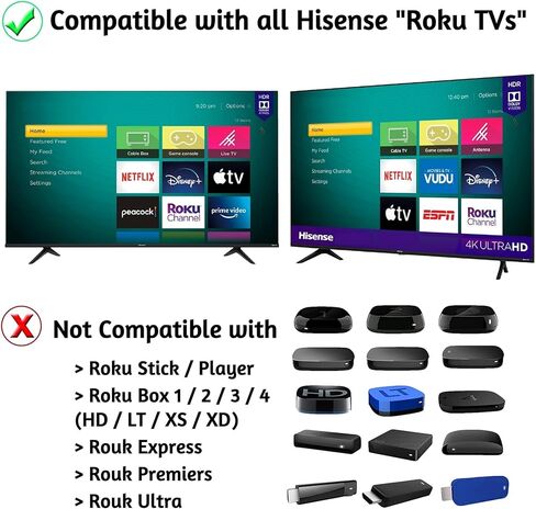 OEM Replacement Remote Control Compatible with All Hisense Roku TV Smart 4K Ultra HDTV 【Only Works with Hisense Roku TV, Not for Roku Stick and Roku Box】 (Netflix/Apple TV+ / Paramount+/ HBO Max) in Saudi Arabia