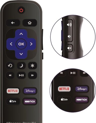 OEM Replacement Remote Control Compatible with All Hisense Roku TV Smart 4K Ultra HDTV 【Only Works with Hisense Roku TV, Not for Roku Stick and Roku Box】 (Netflix/Apple TV+ / Paramount+/ HBO Max) in Saudi Arabia