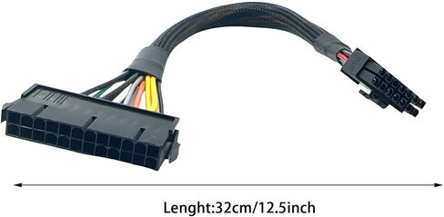 24 دبوس إلى 14 دبوس كابل إمداد الطاقة مع الأكمام ATX PSU الرئيسية سلك محول الطاقة مضفر كابل ل IBM A75 B75 Q75 Q77 32 سنتيمتر/12.5 بوصة in Kuwait
