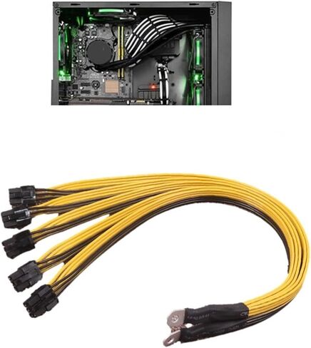 1 قطعة 40 سنتيمتر 6 دبوس موصل خادم كابل إمداد الطاقة PCIe Express ل P3 S7 S9 S11 Bitmain آلة التعدين دعم التعدين PSU كابل in Kuwait