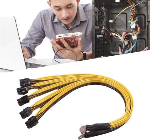 1 قطعة 40 سنتيمتر 6 دبوس موصل خادم كابل إمداد الطاقة PCIe Express ل P3 S7 S9 S11 Bitmain آلة التعدين دعم التعدين PSU كابل in Kuwait