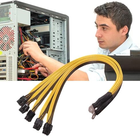 1 قطعة 40 سنتيمتر 6 دبوس موصل خادم كابل إمداد الطاقة PCIe Express ل P3 S7 S9 S11 Bitmain آلة التعدين دعم التعدين PSU كابل in Kuwait