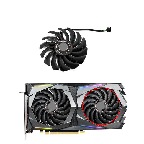 مروحة رسومات 87 مم PLD09210S12HH DC12V 0.40A 4PIN متوافقة مع بطاقة MSI GeForce RTX2060 Super Gaming X (B-Fan) in Kuwait